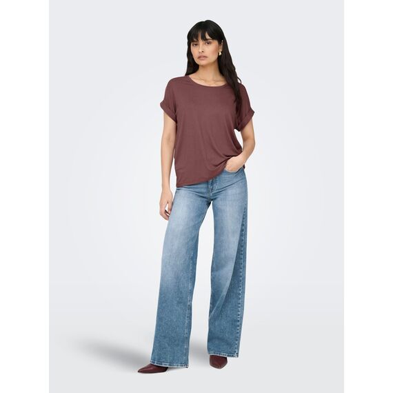 ONLY Damen Onlmoster S/S O-Neck Top Noos JRS, Rosa (Rose Brown), L