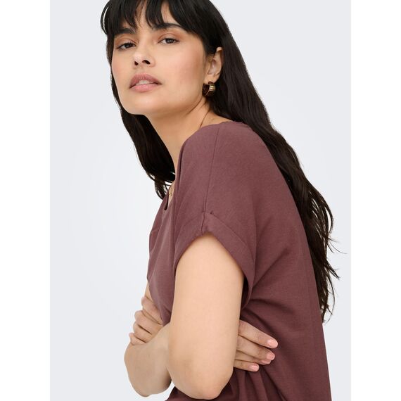 ONLY Damen Onlmoster S/S O-Neck Top Noos JRS, Rosa (Rose Brown), L