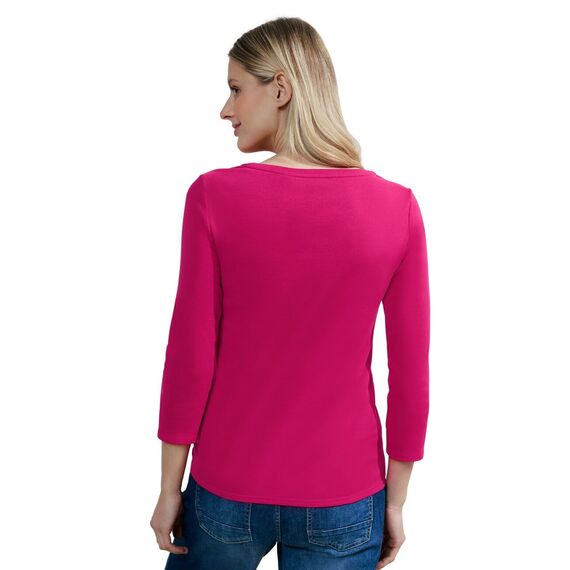 Cecil Damen Basic T-Shirt in Unifarbe pink Sorbet XS