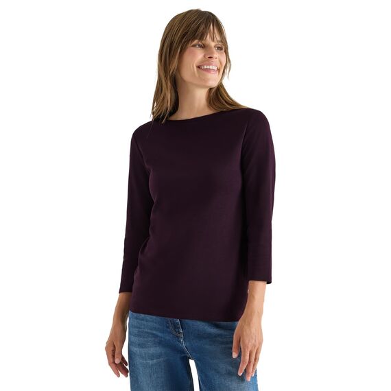 Damen Basic U-Boot Shirt