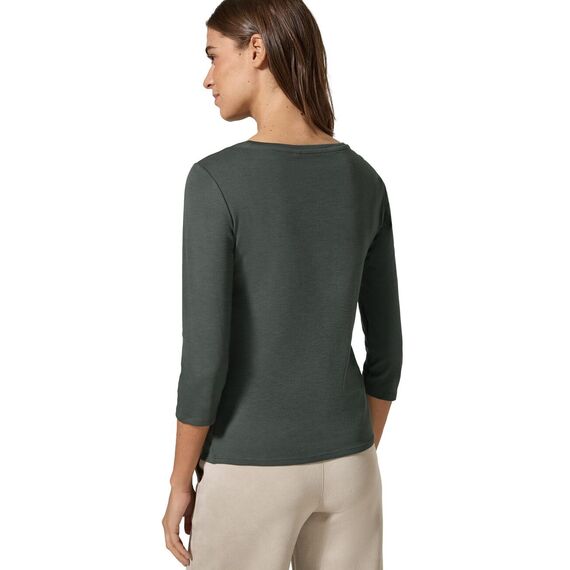 Cecil Damen B317389 Basic T-Shirt In Unifarbe, Active Khaki,S