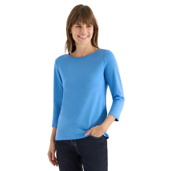 Damen Basic U-Boot Shirt
