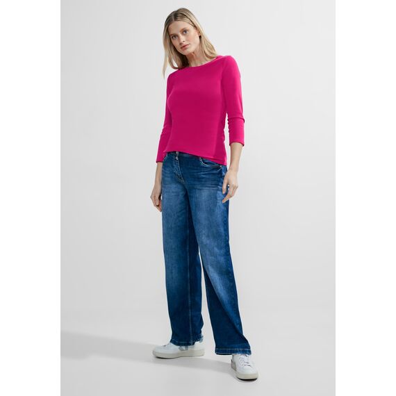 Cecil Damen Basic T-Shirt in Unifarbe pink Sorbet XS