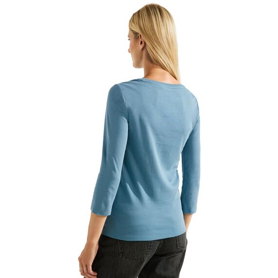 Cecil Basic Baumwollshirt U-Boot Ausschnitt