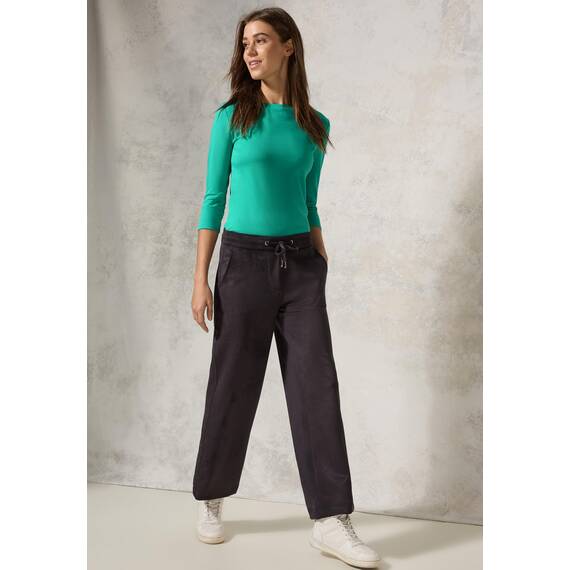 Cecil Damen B317389 Basic T-Shirt In Unifarbe, Aventurine Green,XS
