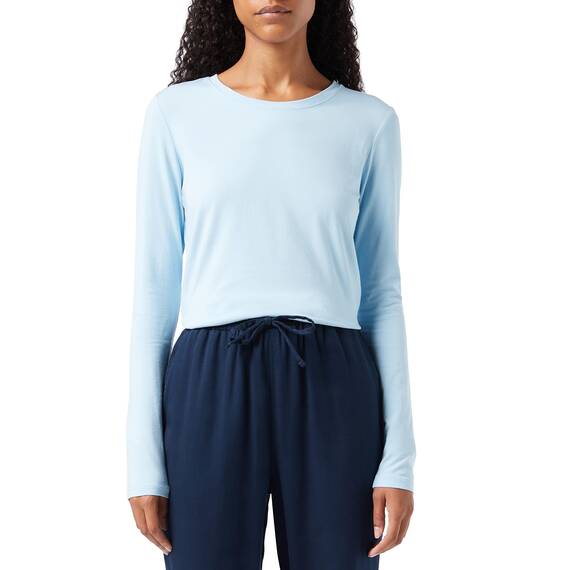 Amazon Essentials Damen Langärmeliges T-Shirt mit Rundhalsausschnitt in klassischer Passform (erhältlich in Übergröße), Himmelblau, XX-Large