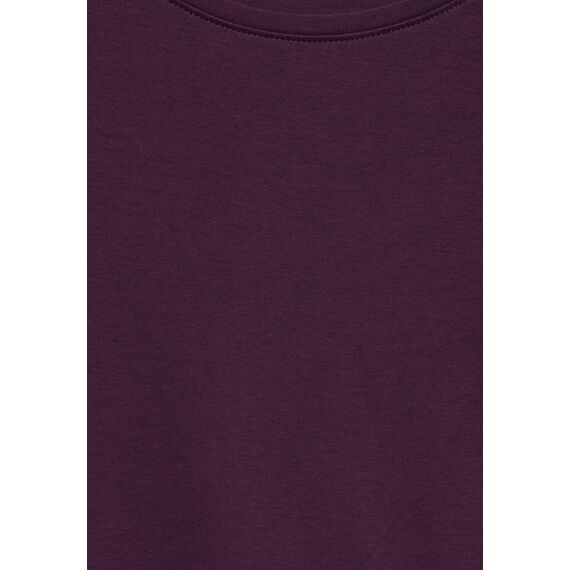 Cecil Damen B317389 Basic T-Shirt In Unifarbe, Beloved Berry,S