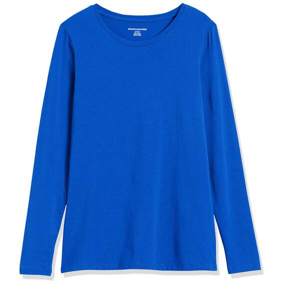 Amazon Essentials Damen Langärmeliges T-Shirt mit Rundhalsausschnitt in klassischer Passform (erhältlich in Übergröße), Hellblau, XX-Large