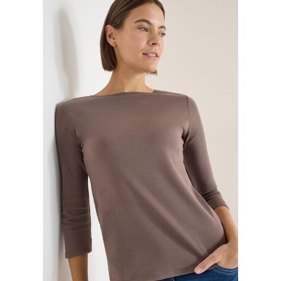 Damen Basic Shirt in Unifarbe