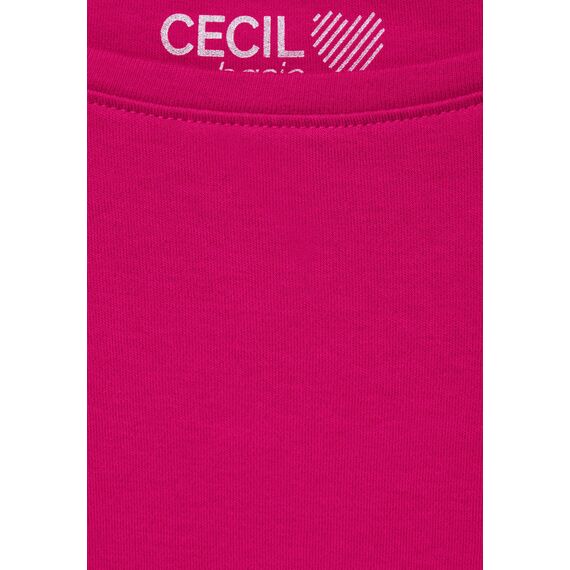 Cecil Damen Basic T-Shirt in Unifarbe pink Sorbet XS