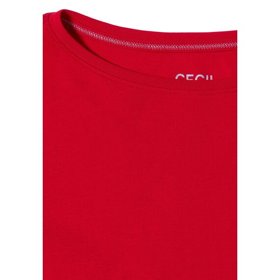 Cecil Basic Shirt in Unifarbe Fiery red XS