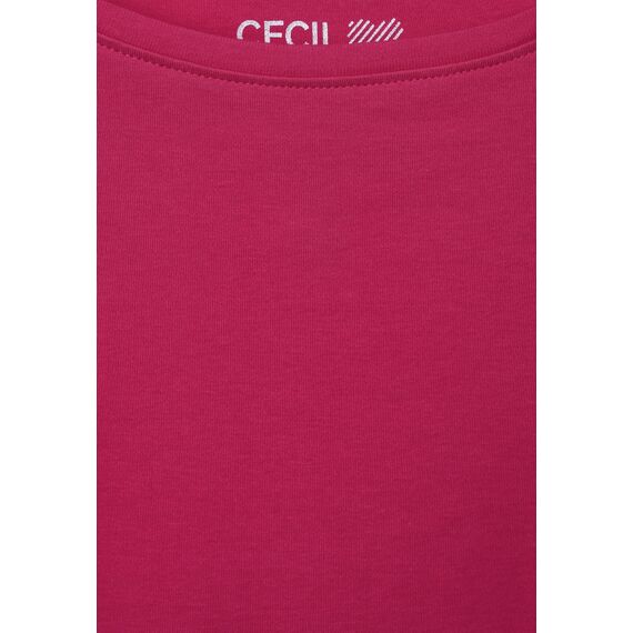 Cecil Basic Baumwollshirt U-Boot Ausschnitt