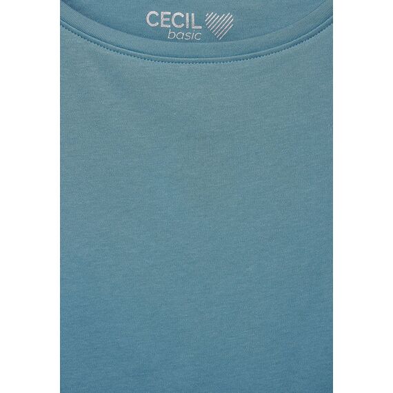 Cecil Basic Baumwollshirt U-Boot Ausschnitt