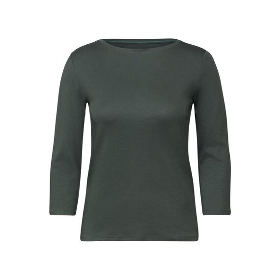 Cecil Damen B317389 Basic T-Shirt In Unifarbe, Active Khaki,M