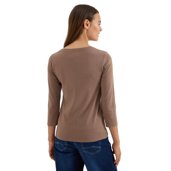 Cecil Basic Shirt in Unifarbe Cocoa Taupe S