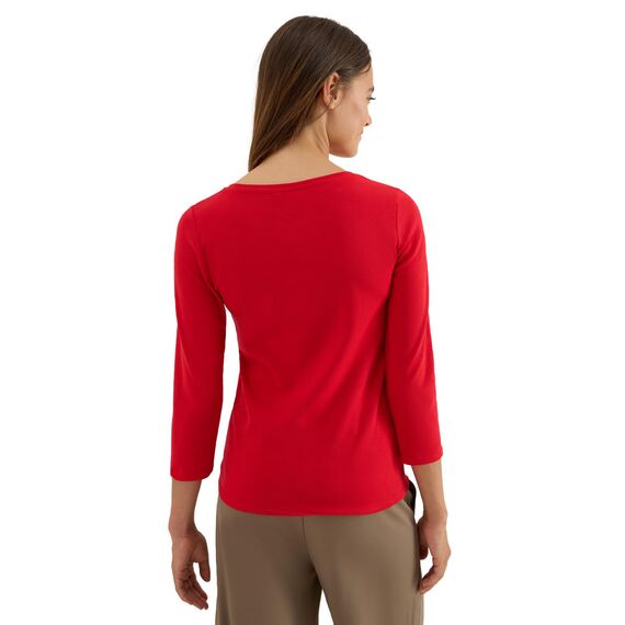 Cecil Basic Shirt in Unifarbe Fiery red M