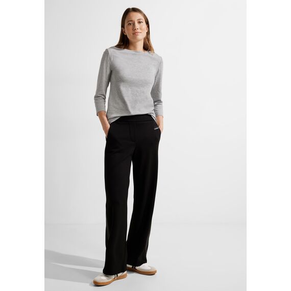 Cecil Basic Baumwollshirt U-Boot Ausschnitt