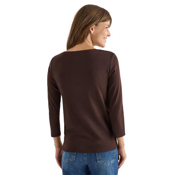 Damen Basic U-Boot Shirt