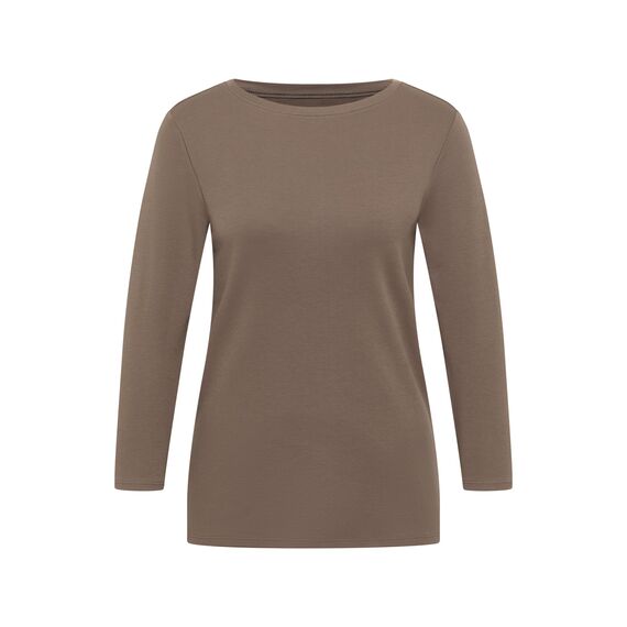 Cecil Basic Shirt in Unifarbe Cocoa Taupe M