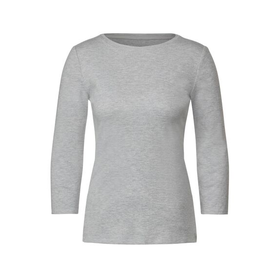 Cecil Basic Baumwollshirt U-Boot Ausschnitt