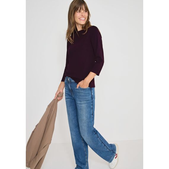 Damen Basic U-Boot Shirt