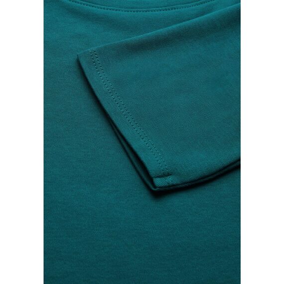 Cecil Damen B317389 Basic T-Shirt In Unifarbe, Petrol Green,M
