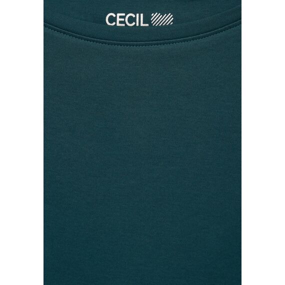 Cecil Basic Baumwollshirt U-Boot Ausschnitt