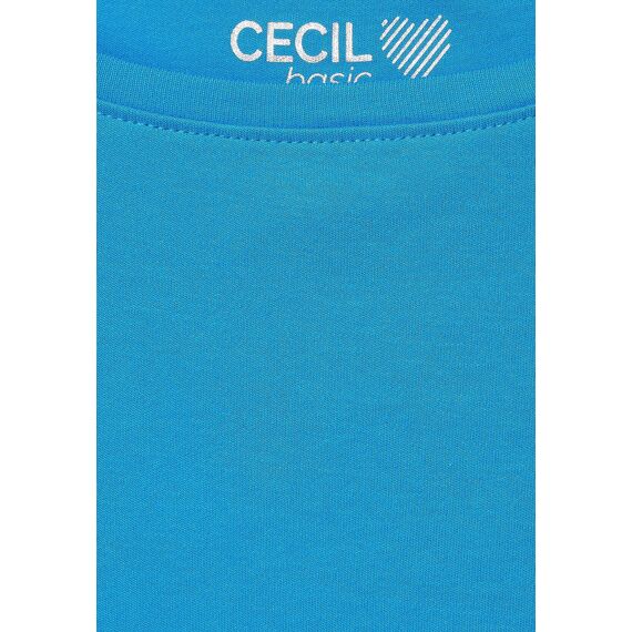 Cecil Basic Baumwollshirt U-Boot Ausschnitt