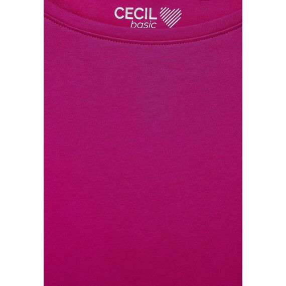Cecil Basic Baumwollshirt U-Boot Ausschnitt