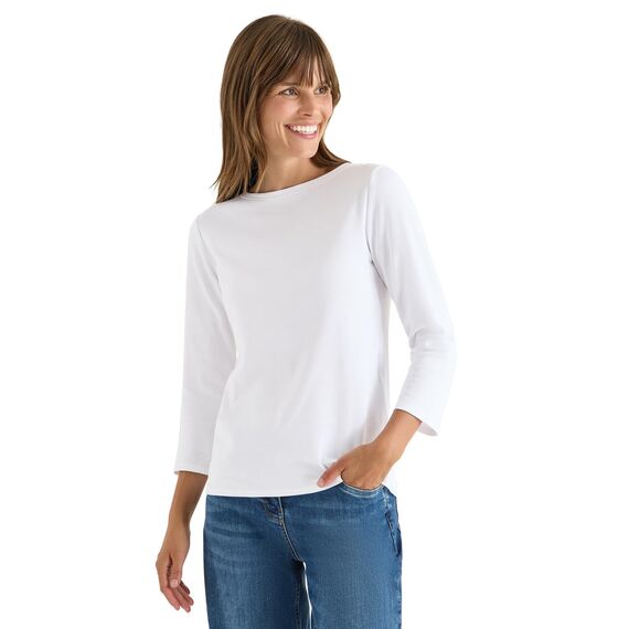Damen Basic U-Boot Shirt