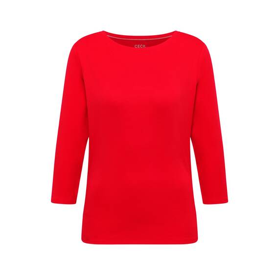 Damen Basic U-Boot Shirt