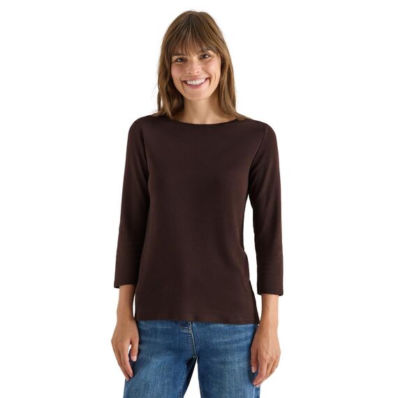 Damen Basic U-Boot Shirt