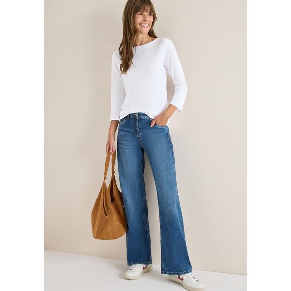 Damen Basic U-Boot Shirt