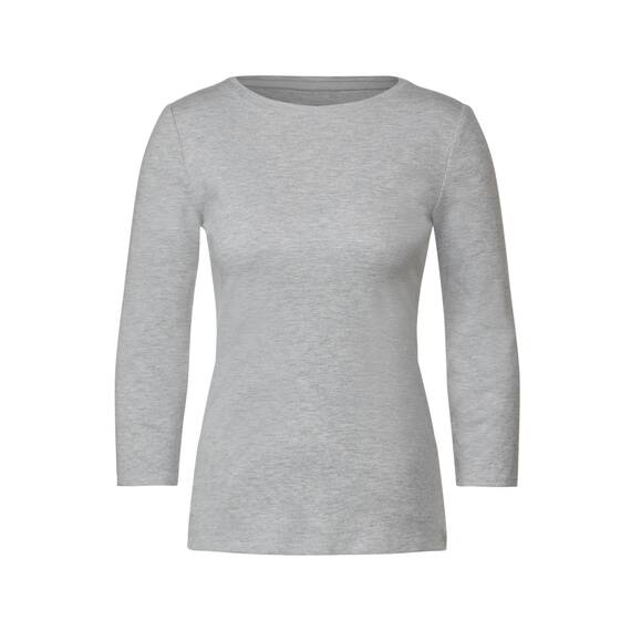 Cecil Basic Baumwollshirt U-Boot Ausschnitt