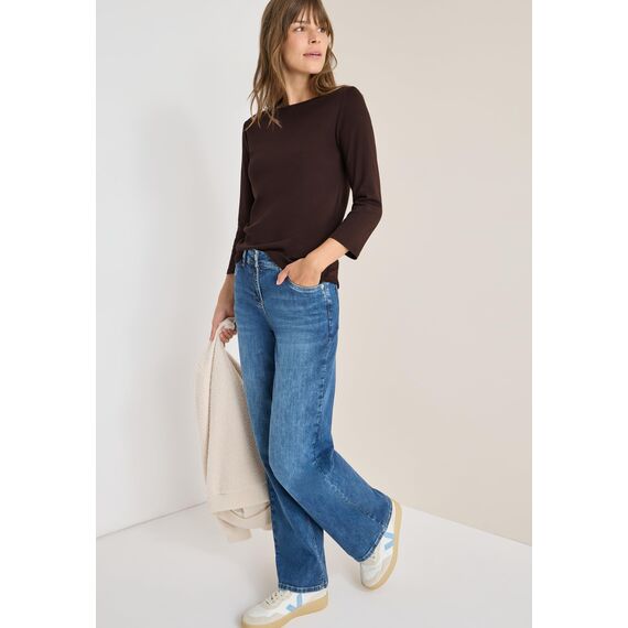 Damen Basic U-Boot Shirt