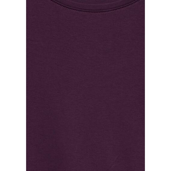 Cecil Damen B317389 Basic T-Shirt In Unifarbe, Beloved Berry,L