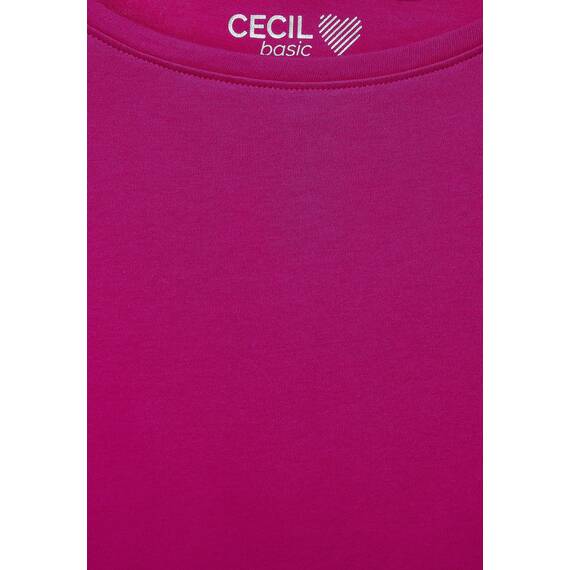 Cecil Basic Baumwollshirt U-Boot Ausschnitt