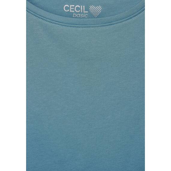 Cecil Basic Baumwollshirt U-Boot Ausschnitt