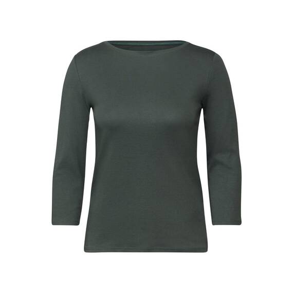 Cecil Damen B317389 Basic T-Shirt In Unifarbe, Active Khaki,XL