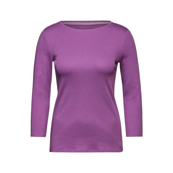 Cecil Damen B317389 Basic T-Shirt In Unifarbe, Iced Violet,XXL
