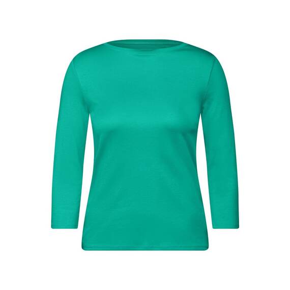 Cecil Damen B317389 Basic T-Shirt In Unifarbe, Aventurine Green,XL