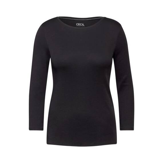 Cecil Damen B317389 Basic T-Shirt In Unifarbe, Deep Charcoal Grey,XL