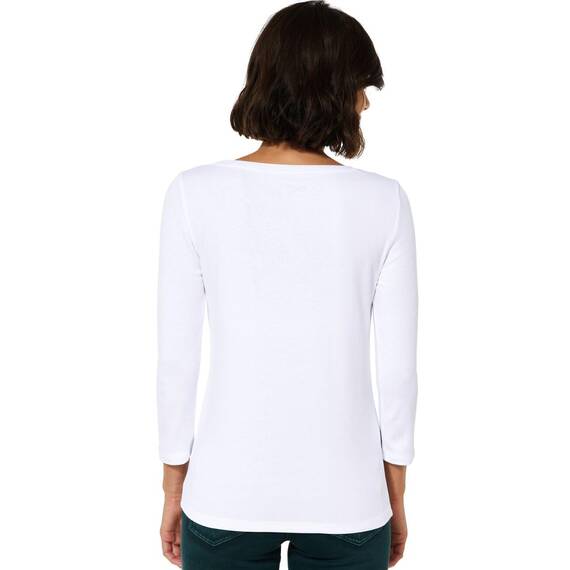 Cecil Damen Basic Boatneck T-Shirt, White, XL