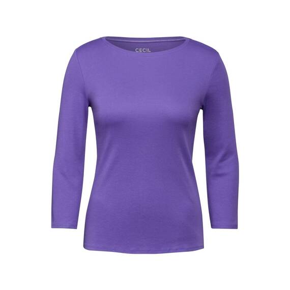 Cecil Damen B317389 Basic T-Shirt In Unifarbe, Wild Lilac,XL