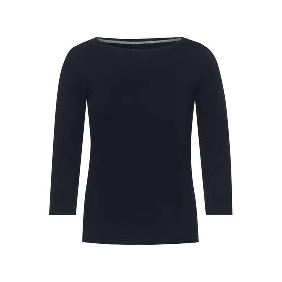 Cecil Damen Basic Boatneck T-Shirt, deep Blue, XL