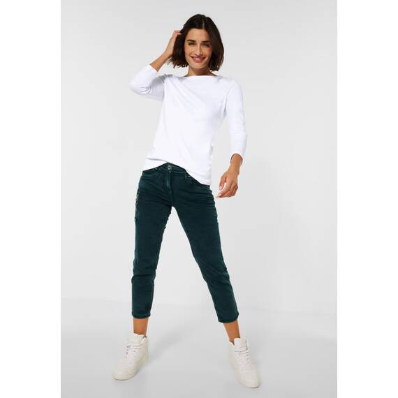 Cecil Damen Basic Boatneck T-Shirt, White, XL