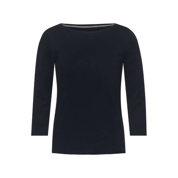 Cecil Damen Basic Boatneck T-Shirt, deep Blue, XL