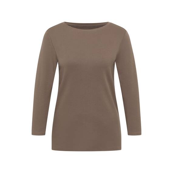 Cecil Basic Shirt in Unifarbe Cocoa Taupe XL