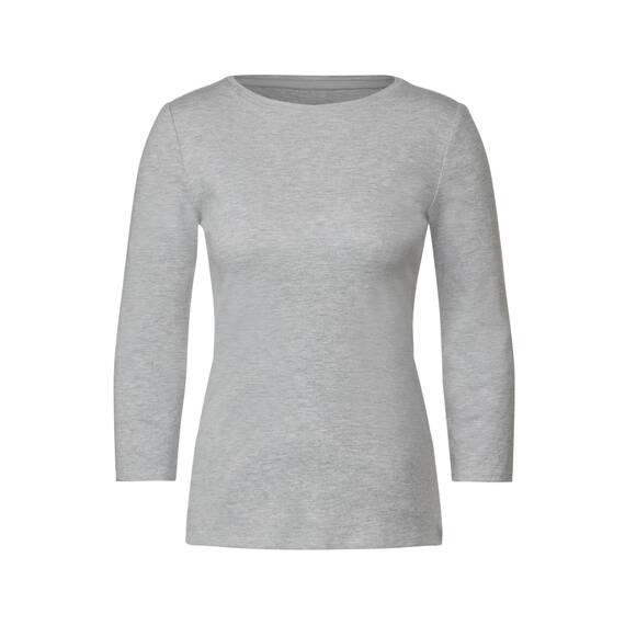 Cecil Basic Baumwollshirt U-Boot Ausschnitt
