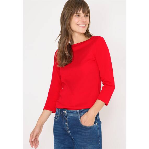 Damen Basic U-Boot Shirt